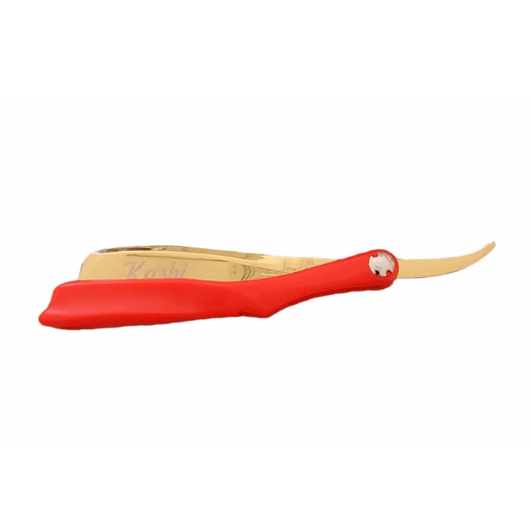 Kashi RR-250G Professional Straight Razor for Barber Red and Gold color