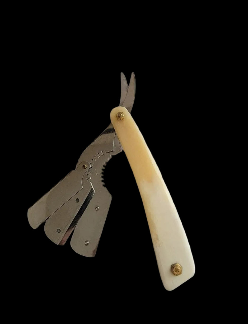 Kashi Professional Barber Razor Shaving White Bone Handle