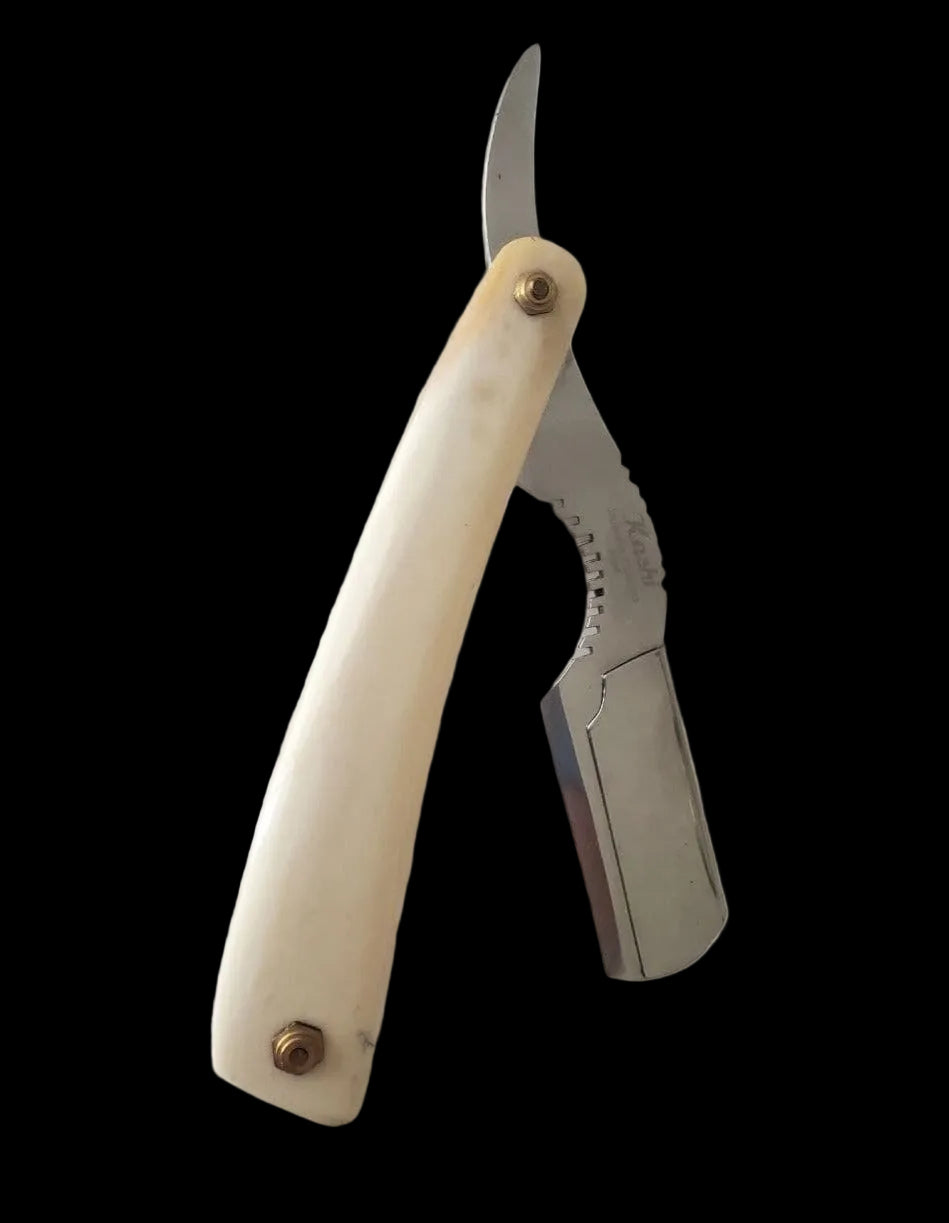 Kashi Professional Barber Razor Shaving White Bone Handle