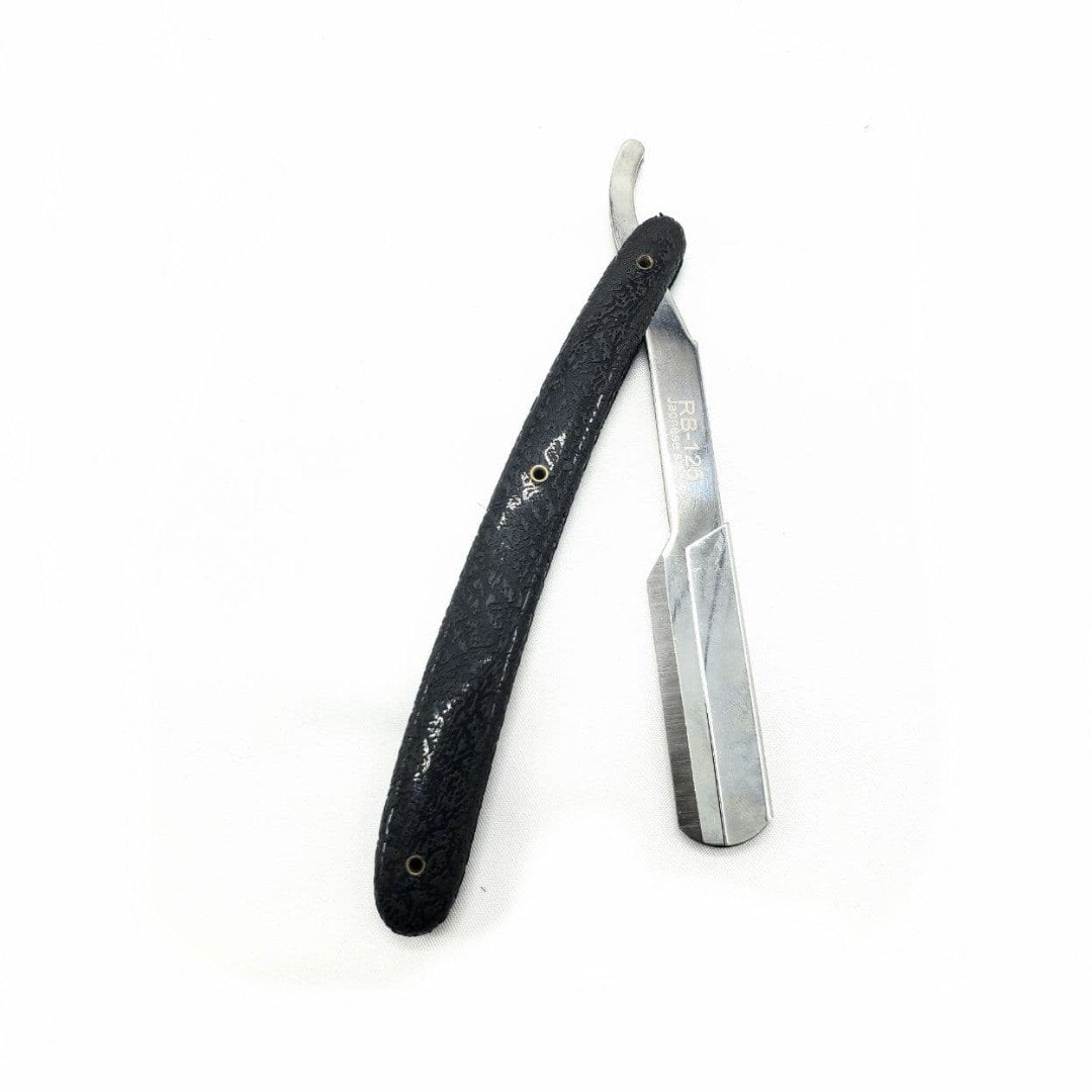 Kashi RB-125 Barber Straight Edge Shaving Razor black and Silver Color