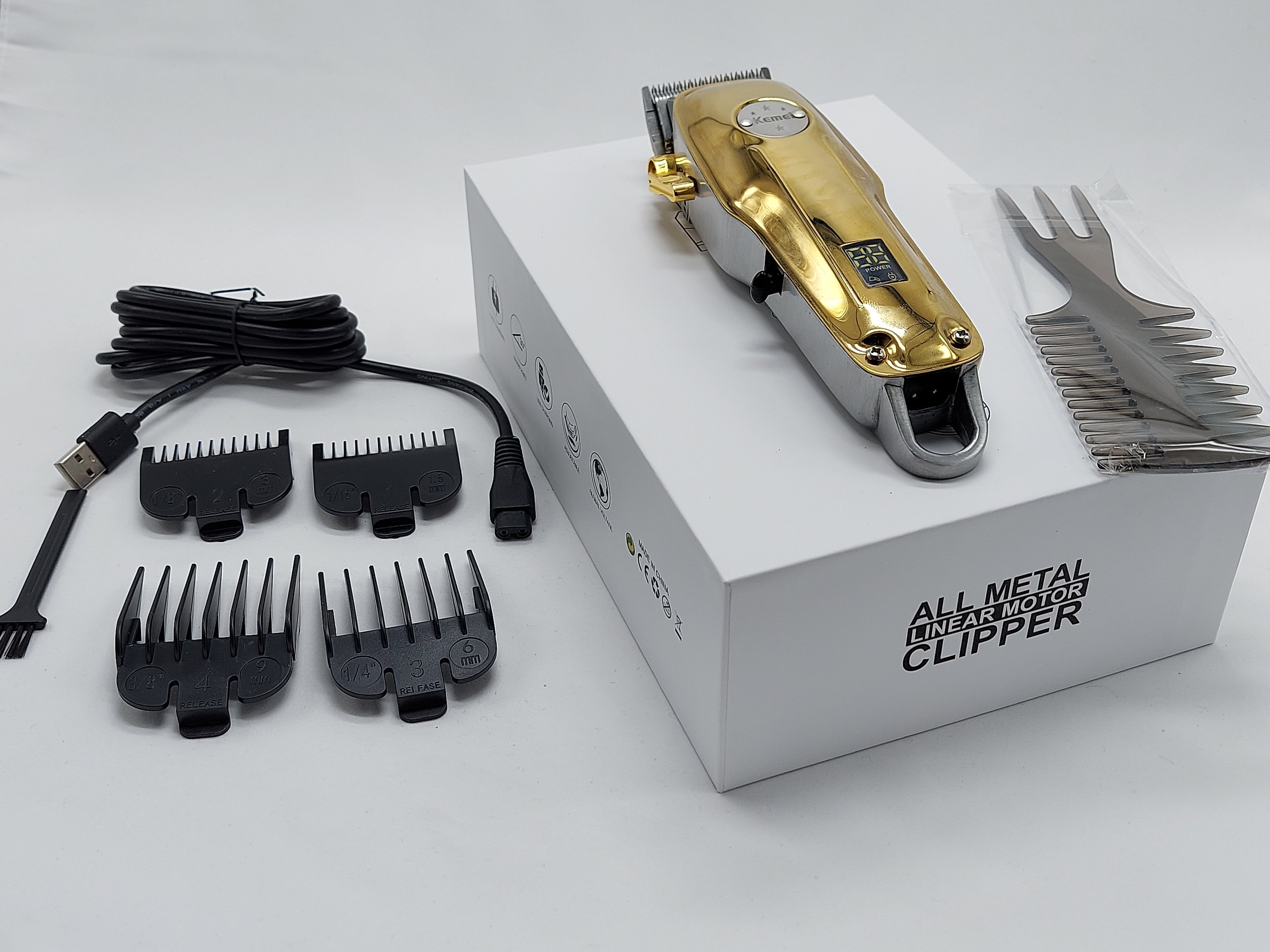 Kemei KM 1986 + PG Professional Cordless Hair Clipper | Trimmer 🔥 Gold Color,