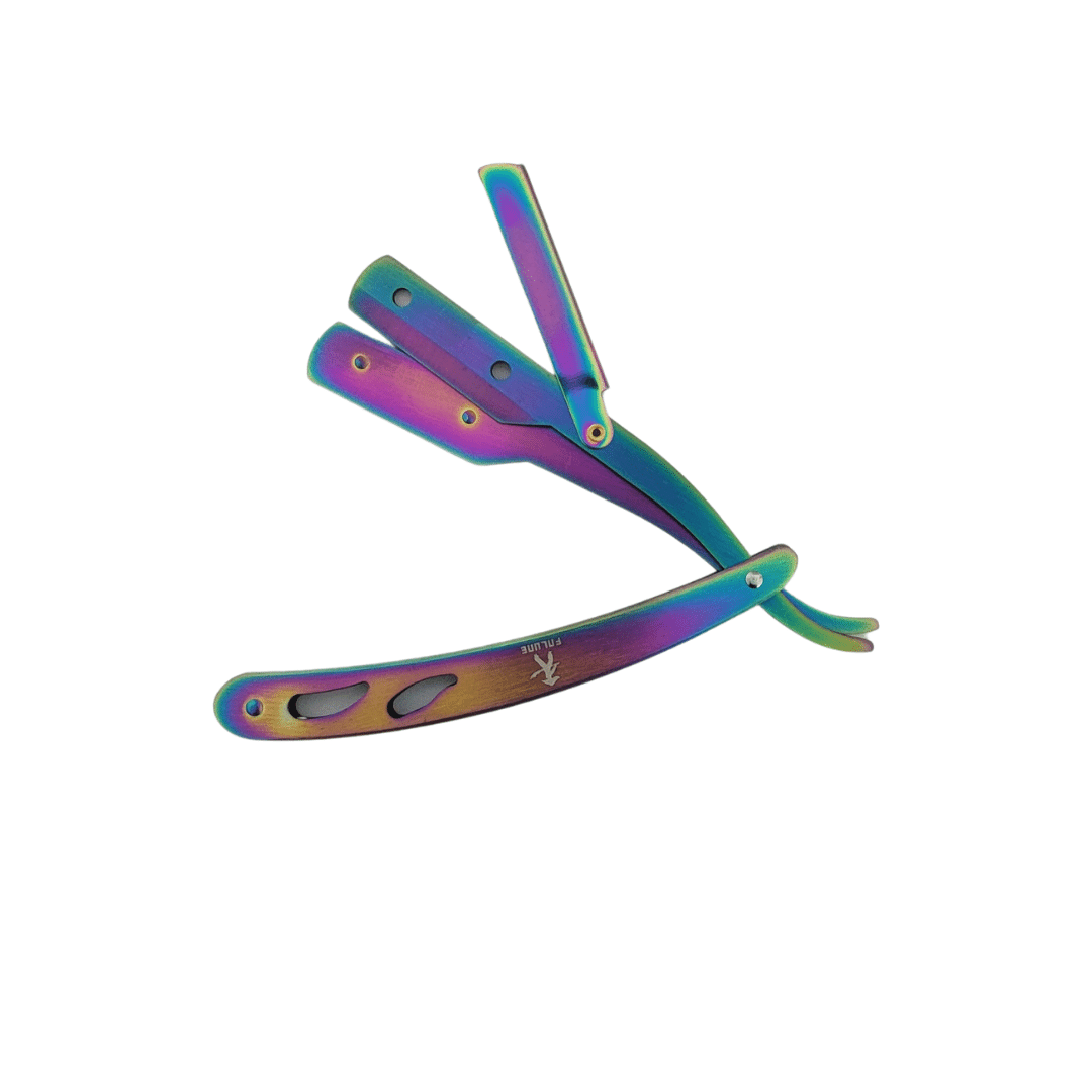 Barber Straight Edge Shaving Razor Rainbow Color