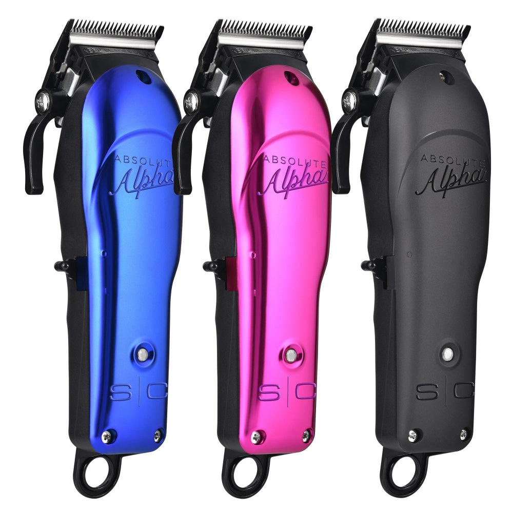 StyleCraft Absolute Alpha Clipper with 3 colored lids (Black, Pink, & Blue) : AACS 850014553173