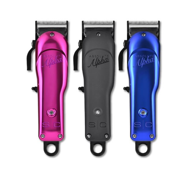 StyleCraft Absolute Alpha Clipper with 3 colored lids (Black, Pink, & Blue)