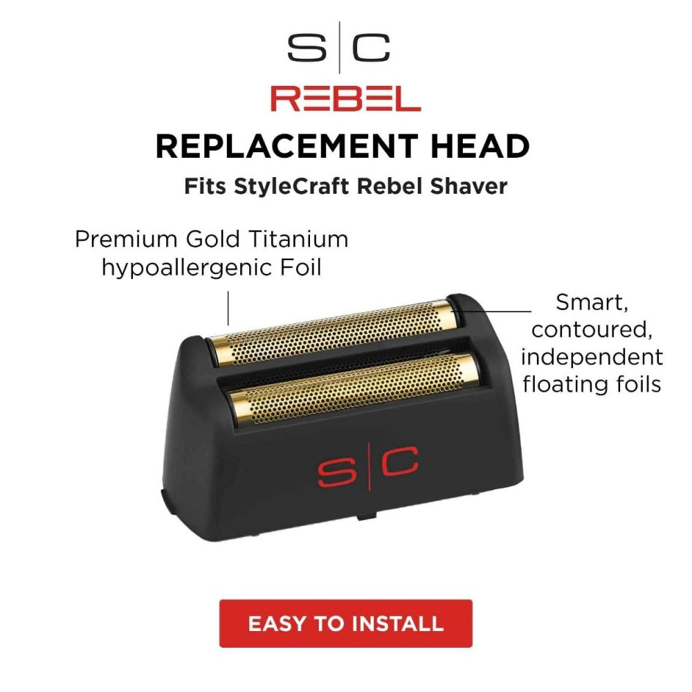 StyleCraft Rebel Foil Shaver Gold Titanium Replacement Foil Head