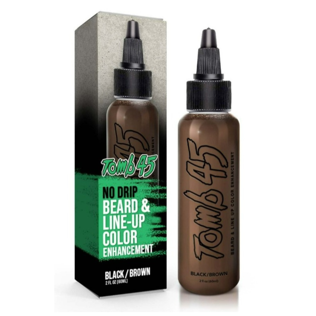 Tomb45 No Drip Beard & Line up Color Enhancement – Semi-permanent Black/Brown