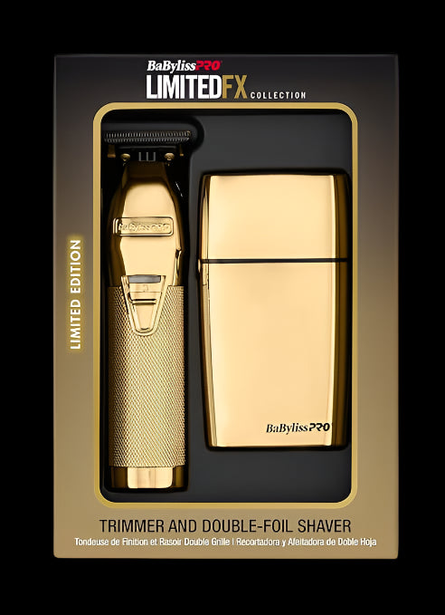 BaBylissPRO GoldFX Limited Edition Trimmer &amp; Shaver Set | FXDLTDGOLD | Professional Precision