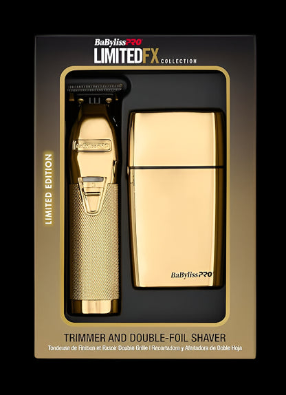 BaBylissPRO GoldFX Limited Edition Trimmer &amp; Shaver Set | FXDLTDGOLD | Professional Precision