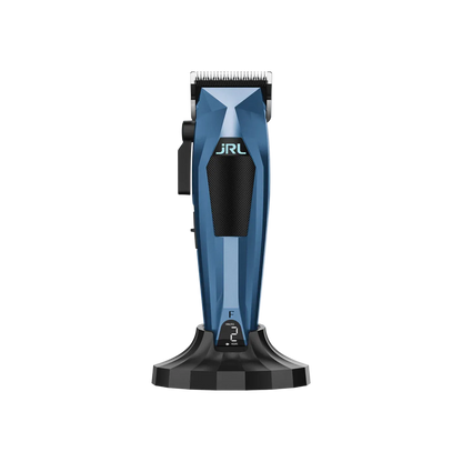 Blue and black hair clipper with JRL branding 
