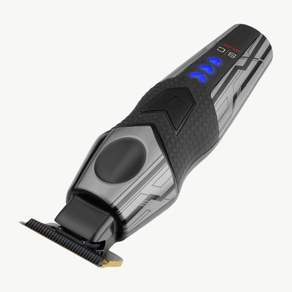 StyleCraft 3Versince trimmer angled view with rubber grip and LED battery indicator