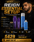 StyleCraft Reign Essential Setup bundle — Reign clipper, trimmer, Rebel foil shaver, Andis CoolCare spray and clipper oil