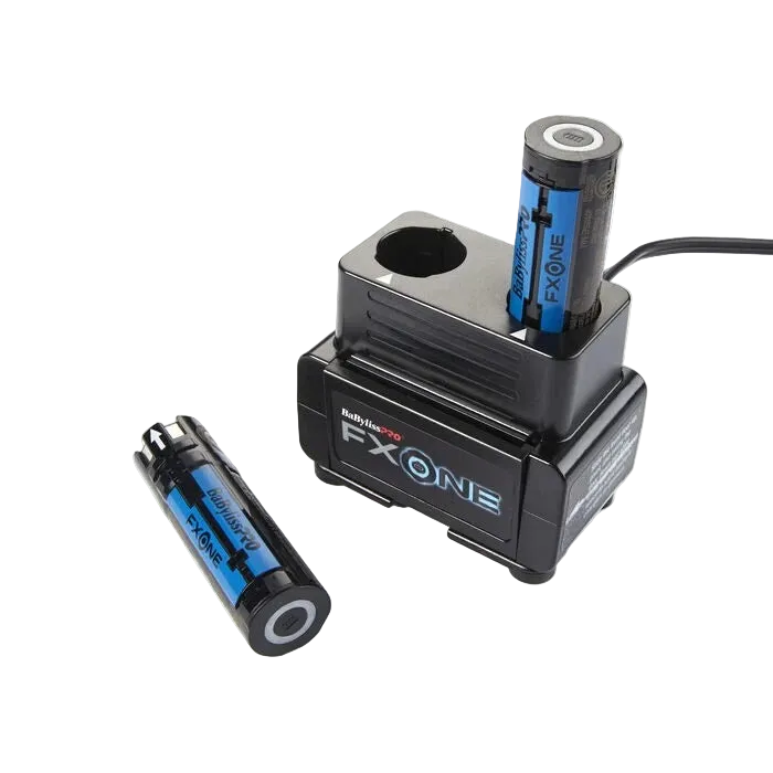 FXONE electronic device with batteries on a white background