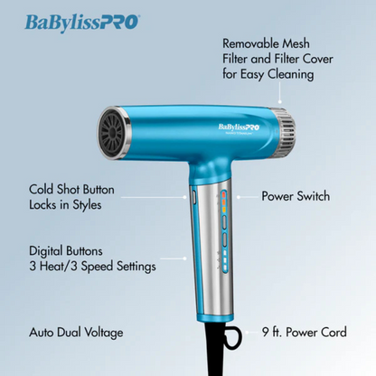 BaBylissPRO Nano Titanium Light Ionic High-Speed Hair Dryer