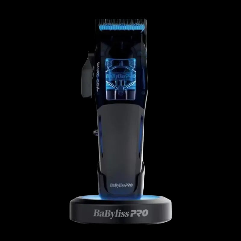 BaBylissPRO FX95C Dual-Coil Motor Clipper front view with Halo Charging Stand new