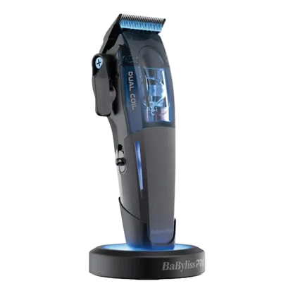 BaBylissPRO FX95C Dual-Coil Motor Clipper front view with Halo Charging Stand