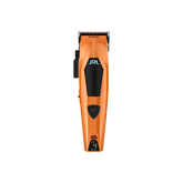 Orange and black hair clipper on a white background