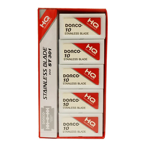 Dorco Stainless Steel Blades ST-301 -100 pack - RED