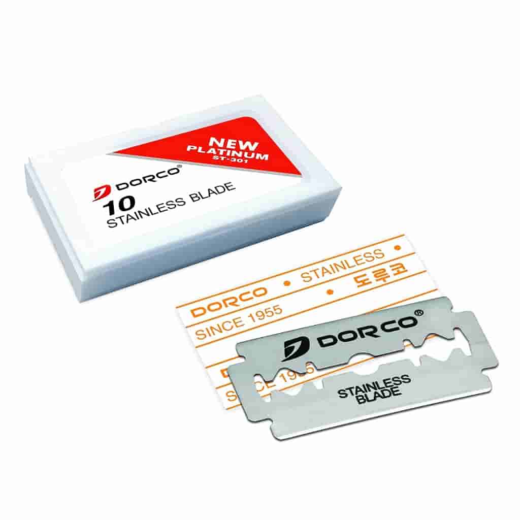 Dorco Cuchillas de acero inoxidable ST-301 - Paquete de 100 - ROJO