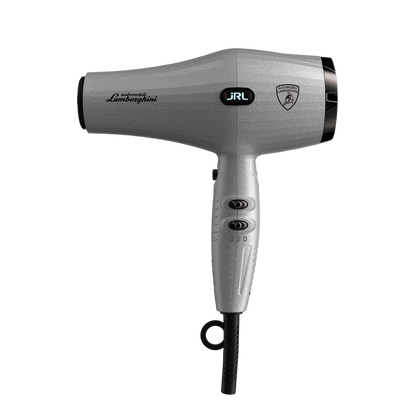 Silver hair dryer with Lamborghini 