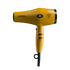 Yellow hair dryer with Lamborghini branding on a white background