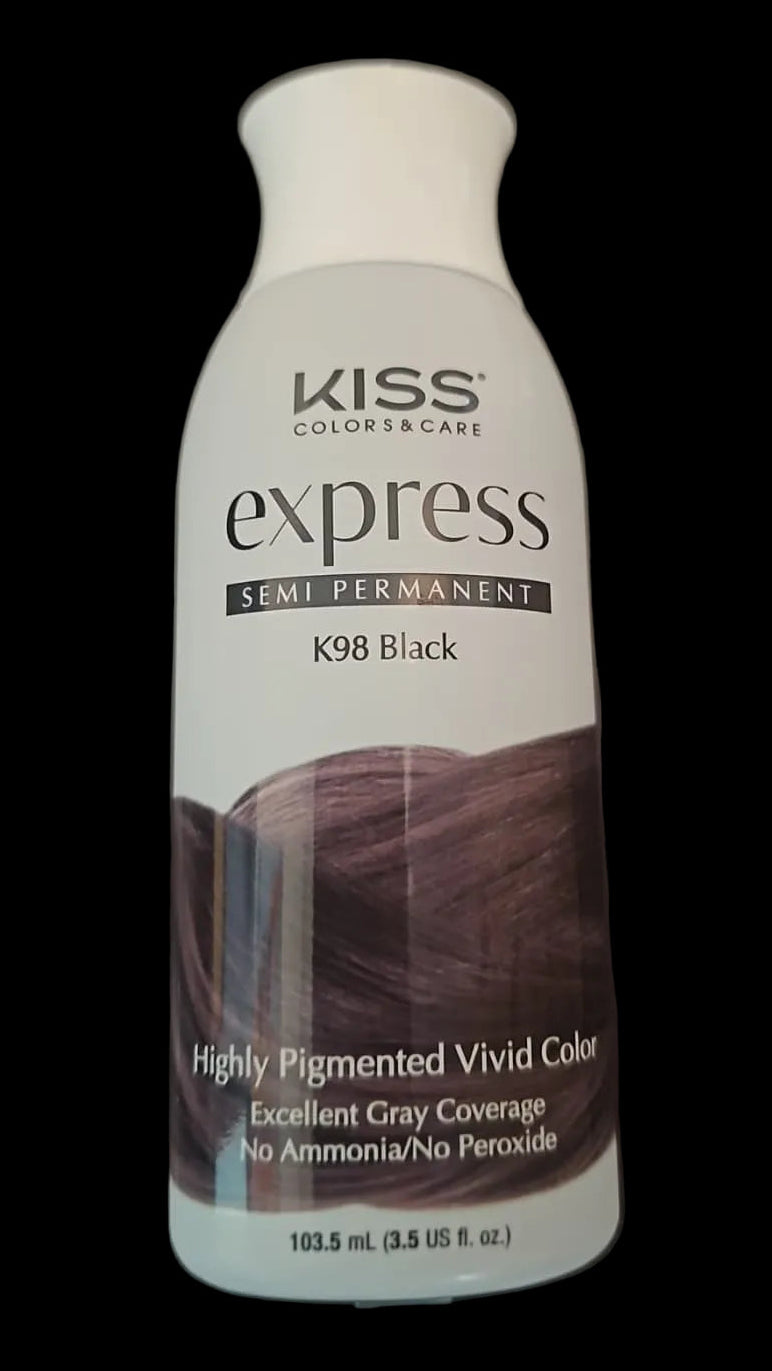 KISS Express K98 Black semi permanent hair color 3.5 oz for barbers - Barber Supplies Shop