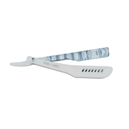 Kashi RW-130C Hoja de afeitar recta Blanca con estampado camuflaje