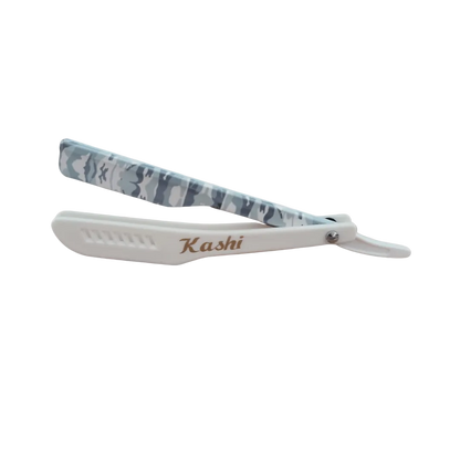 Kashi RW-130C Hoja de afeitar recta Blanca con estampado camuflaje