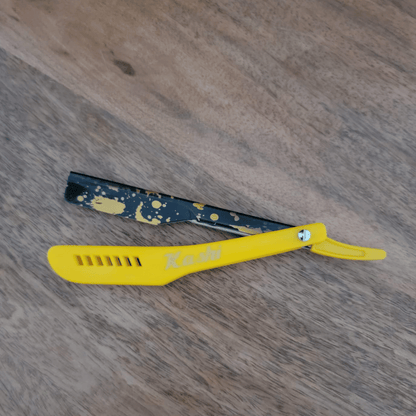 Kashi RY-130C Straight Razor Yellow Print