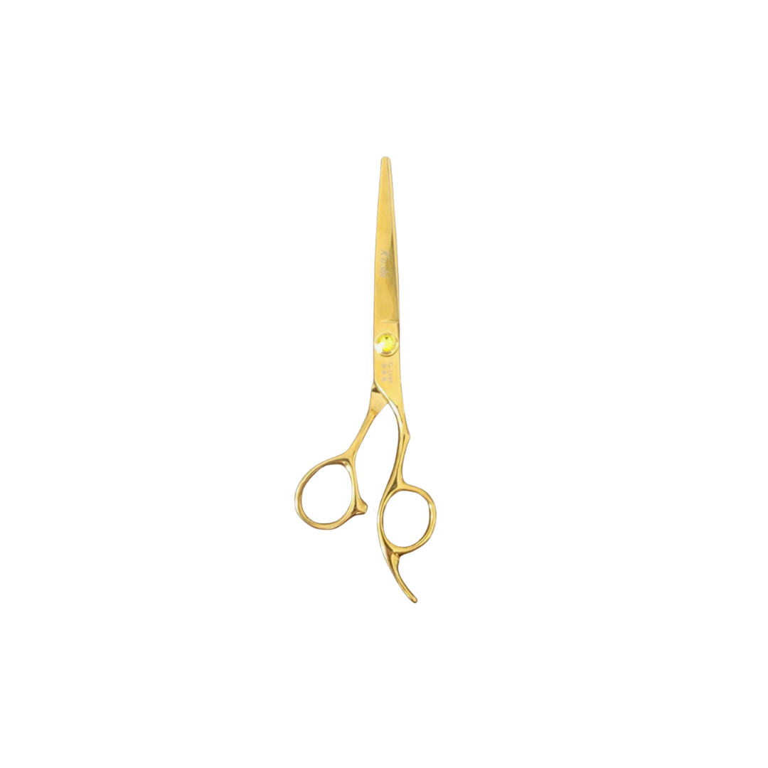 Kashi G-1160 Professional Cutting Hair Shears Gold Color - Japanese Steel 6 inch