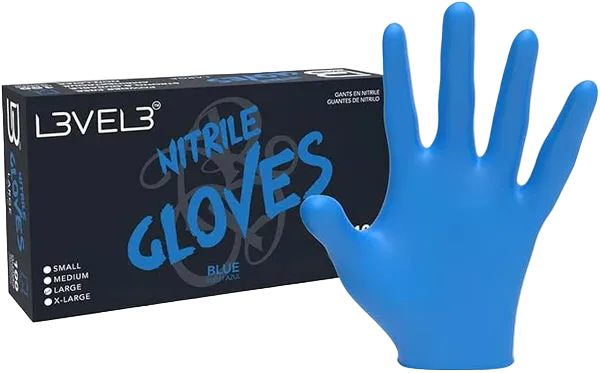 L3VEL3 Professional Nitrile Gloves – Blue (100 Pack)