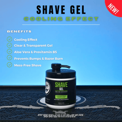 Clear, foam-free shaving gel with Aloe Vera, Pro-Vitamin B5, and menthol. Superior glide, precision, and freshness. Ideal for sensitive skin.