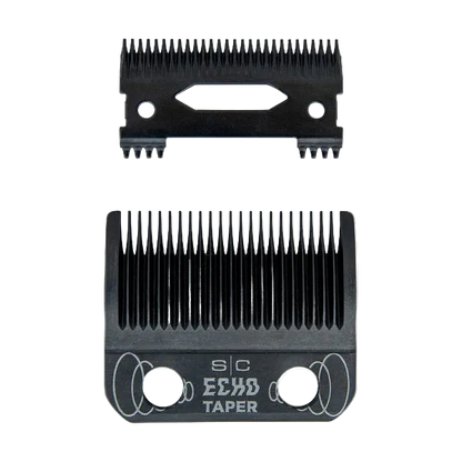 Two black hair clipper comb attachments 
