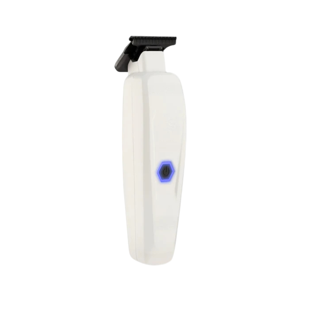 StyleCraft Saber II SC421W white cordless hair trimmer side view