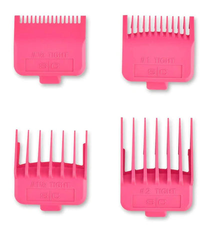 StyleCraft Tight Guards Set of 4 Double Magnetic Clipper Attachments Pink