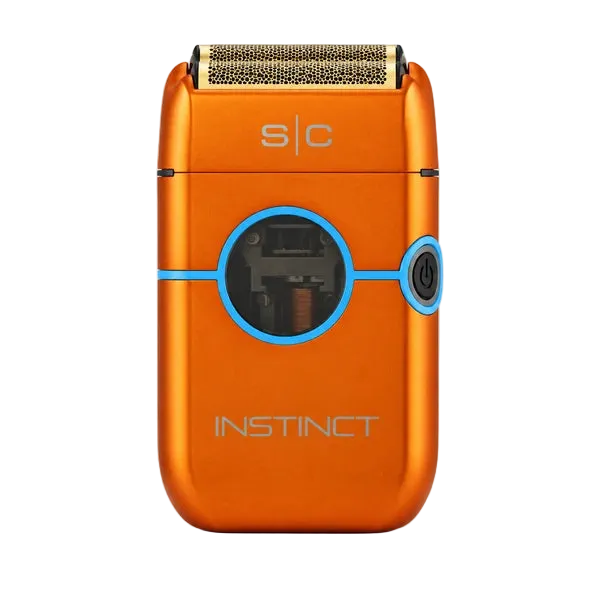 StyleCraft Instinct Metal Edition Orange SC8O7O cordless double foil shaver with gold titanium foil head