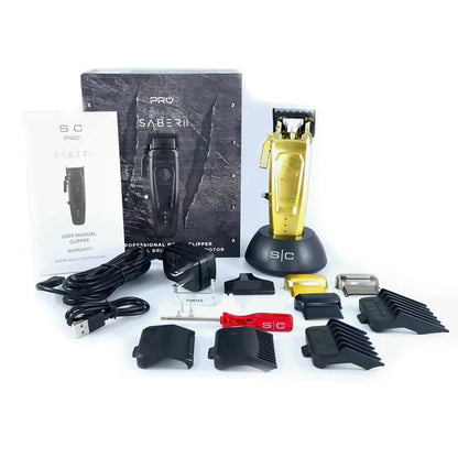 StyleCraft Saber 2.0 Clipper  Cordless Modular Hair Clipper with High-Torque Digital Brushless Motor GOLD