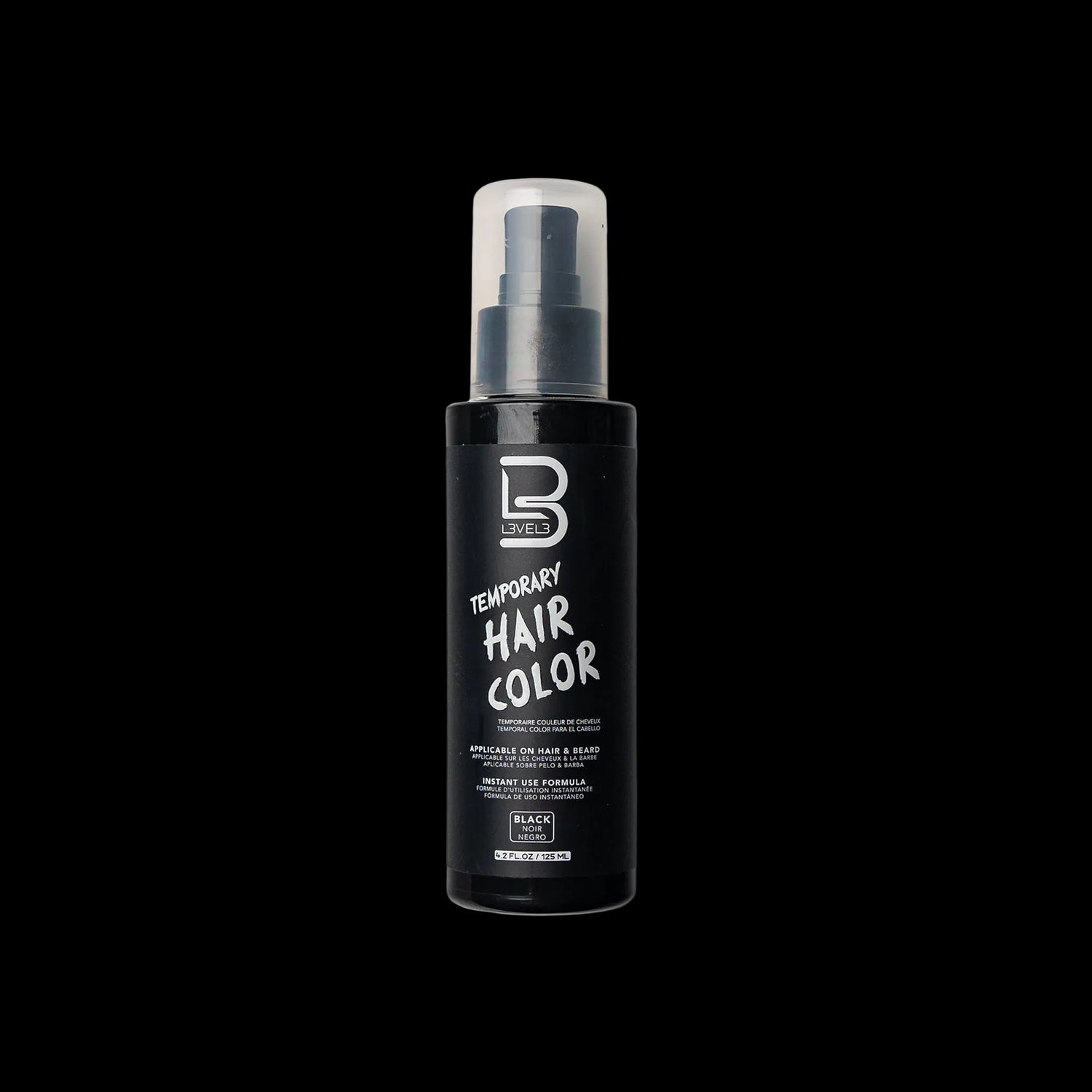 L3VEL3 Temporary Beard &amp; Hair Color Black 125ml – product photo