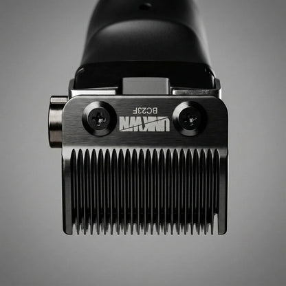 UNKWN Vortex Cyclone Clipper DLC fade blade close-up for professional fading - Barber Supplies Shop