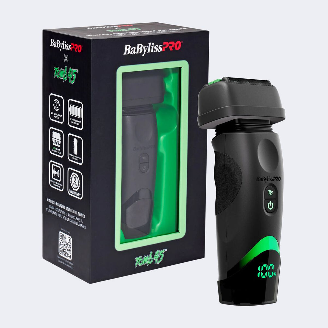 BaBylissPRO x Tomb45 Wireless Charging Double Foil Shaver FXT45FS product features, image 2