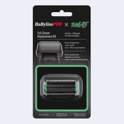 BaBylissPRO x Tomb45 replacement foil head FXT45RF2 in retail packaging, front