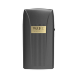 Wahl-Micro- Power -Shaver- 3027017-Front view of the Wahl Micro Power single-foil shaver with black body and gold logo