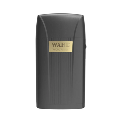Wahl-Micro- Power -Shaver- 3027017-Front view of the Wahl Micro Power single-foil shaver with black body and gold logo