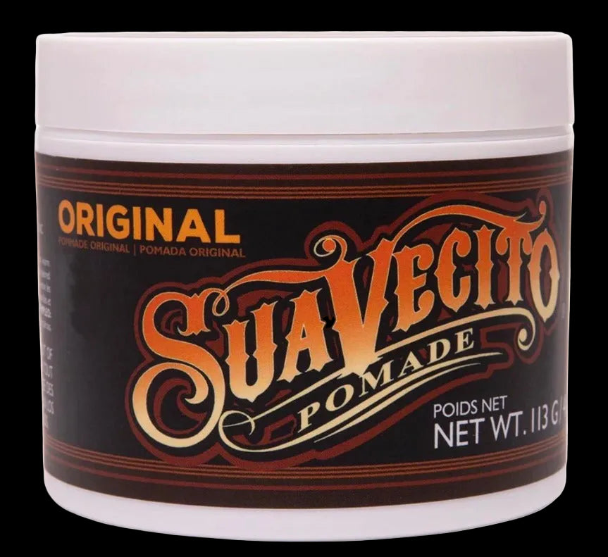 Suavecito Original Hold Pomade 4 oz jar – Made in USA, medium shine finish, washes out with water