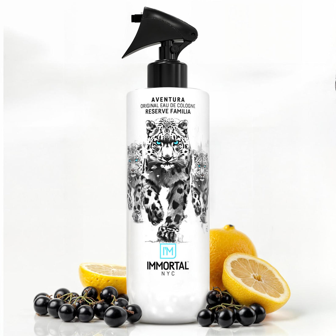 Immortal NYC Aventura Reserve Familia Eau de Cologne 500ml white spray bottle