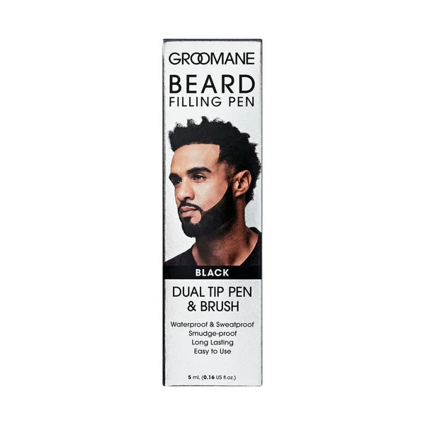 GROOMANE Pluma y Cepillo Impermeables de Doble Punta para Rellenar Barba