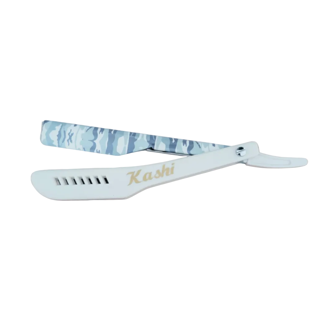Kashi RW-130C Hoja de afeitar recta Blanca con estampado camuflaje