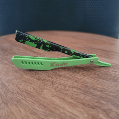 Kashi RG-130C Straight Razor Blade Green and print Color