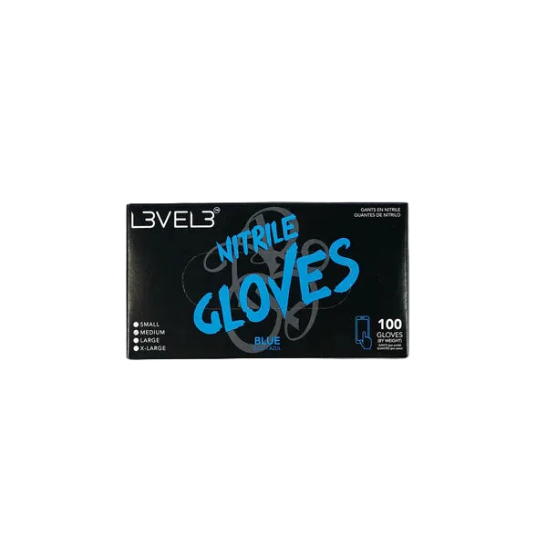 L3VEL3 Professional Nitrile Gloves – Blue (100 Pack)