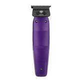 Purple grooming tool with black top on 