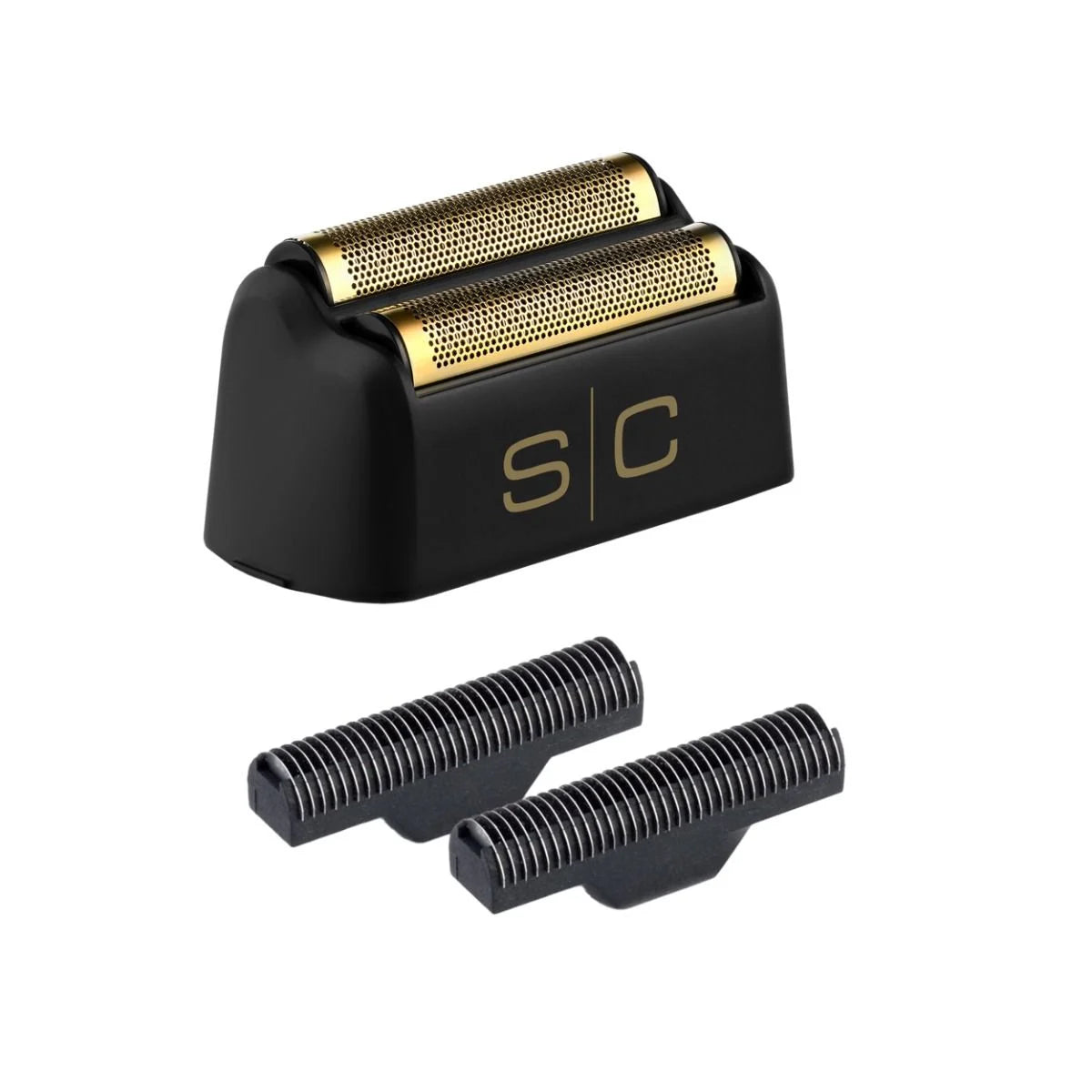 StyleCraft Instinct Foil Shaver SC542B Replacement Set — gold titanium foil and echo cutter detail